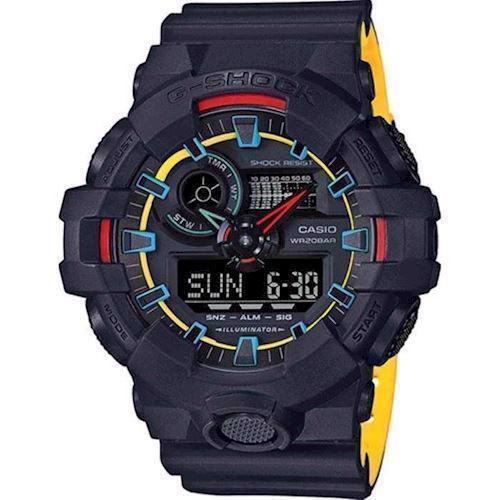 Image of G-Shock sort resin med stål quartz multifunktion Herre ur fra Casio, GA-700SE-1A9ER